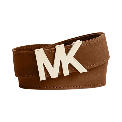 brown michael kors mk belt with genuine leather lining|Michael Kors perfume belts.